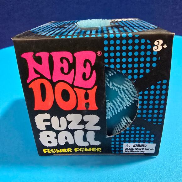 Nee-Doh Other - NEW NeeDoh Blue Fuzz Ball Flower Power Squishy Velvet